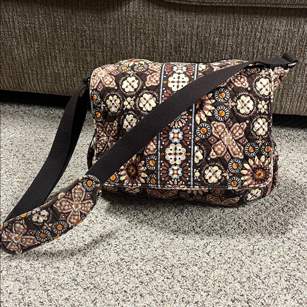 Vera Bradley Brown and Orange diaper Bag